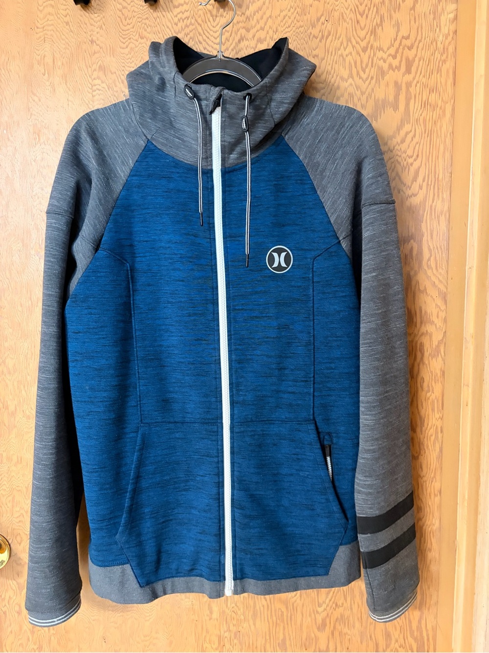 Hurley Blue & Gray Full-Zip Hoodie Sweater